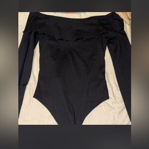 American Eagle Outfitters Black Long Sleeve Bodysuit